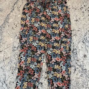 LOFT Floral Pull-On Pants | Spring Lightweight Viscose | Size Small